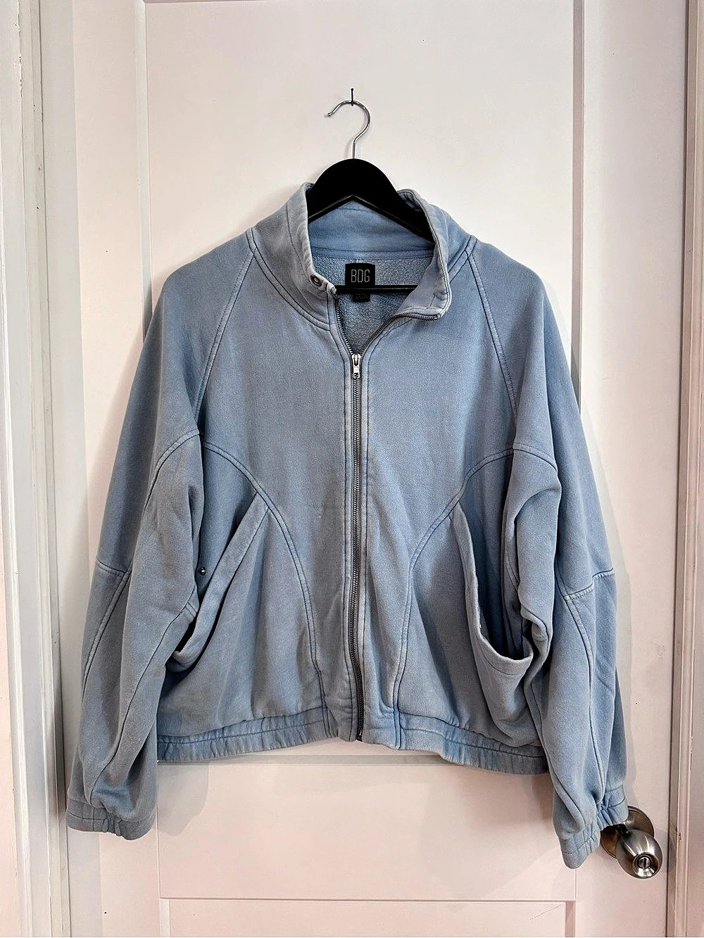 BDG Urban Outfitters Blue Full Zip Mock Neck Sweatshirt - Size XL